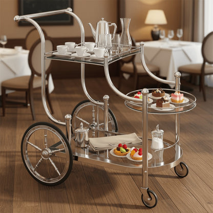 3-Tier Rolling Bar Carts And Serving Carts with Rolling Wheels for Living Room detail image - detail view 7