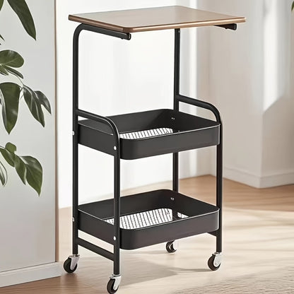 3-Tier Rolling Kitchen Cart with Rolling Wheels for Organized Everyday Storage detail image