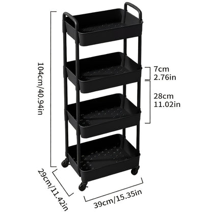 3-Tier Rolling Storage Cart with Storage Drawers and Locking Wheels for Living Room detail image - detail view 10