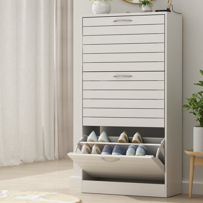 3-Tier Shoe Cabinet, Entryway Shoe Organizer for Organized Everyday Storage detail image - detail view 9