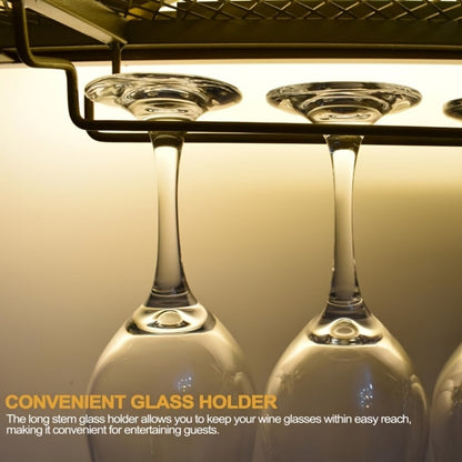 3-Tier Wall-Mounted Wine Rack with Wine Glass Holder for Living Room detail image - detail view 8