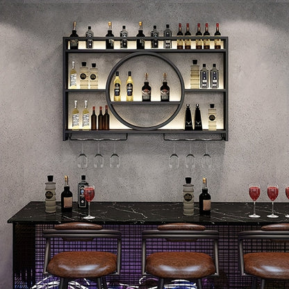 3-Tier Wall-Mounted Wine Rack with Wine Glass Holder for Living Room detail image - detail view 9