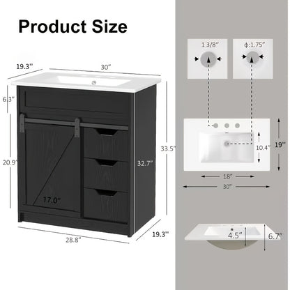 Bathroom Vanity shown in the Black Vanity Set (w/Sink) option