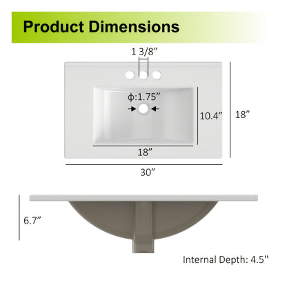 Bathroom Vanity shown in the Sink Only (No Cabinet) option