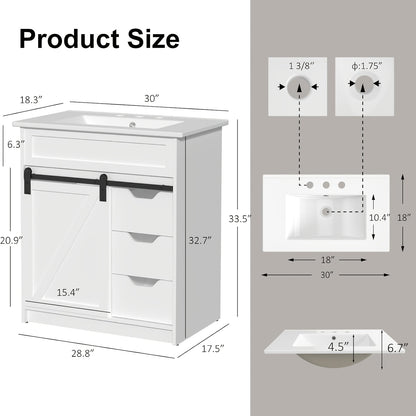 Bathroom Vanity shown in the White Vanity Set (w/Sink) option