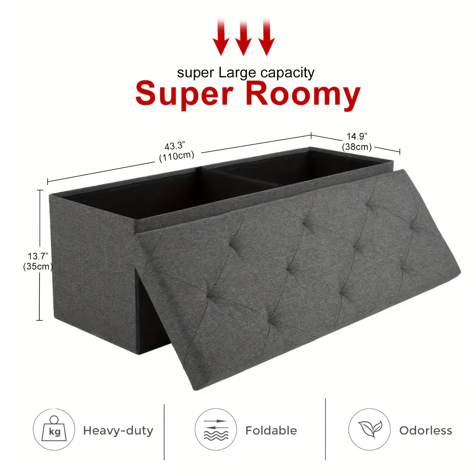 Storage Ottoman shown in the 43-Grey option