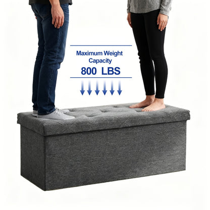 30-Inch Upholstered Storage Ottoman with Hidden Storage for Organized Everyday Storage detail image - detail view 7