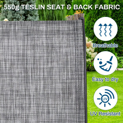 Stackable Patio Dining Chairs Set with Armrests Heavy Duty Breathable Textilene Outdoor Chairs Reinforced Iron Feet 330 LBS Capacity for Garden Lawn Backyard 4 6 8 Pack