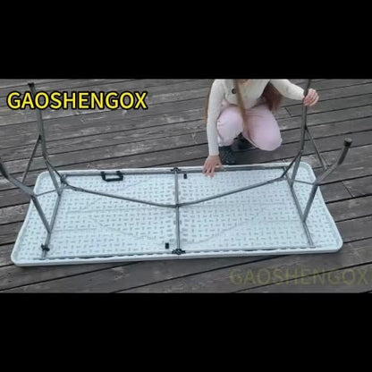 2.5/4/6FT Folding Table, 6 Foot Folding Table Heavy Duty, Portable Plastic Folding Table with Handle, Fold in Half Table for Indoor Outdoor Use, Fold Up Table for Camping Dining Party Picnic Events