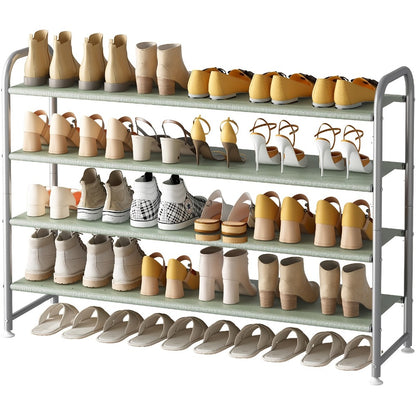 Stackable Shoe Rack Organizer 2 3 4 Tier Wide Long Shelf, Large Capacity Shoe Storage for Entryway Hallway Closet Wardrobe Porch, Holds 18+ Pairs, Dustproof Non-Woven Fabric