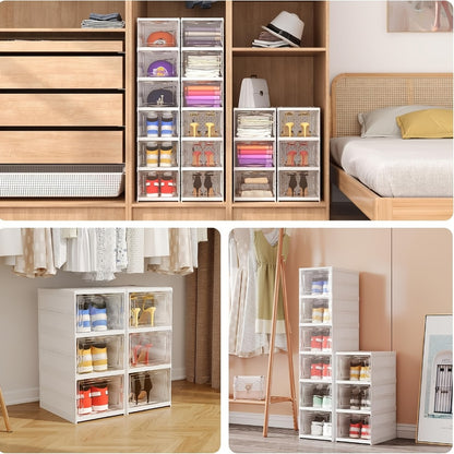 Foldable Shoe Storage Organizer 3, 5 or 6-Tier | Large Capacity Space-Saving Shoe Cabinet for Entryway, Corridor, Bedroom & Living Room | Stackable Multi-Functional Shoe Rack