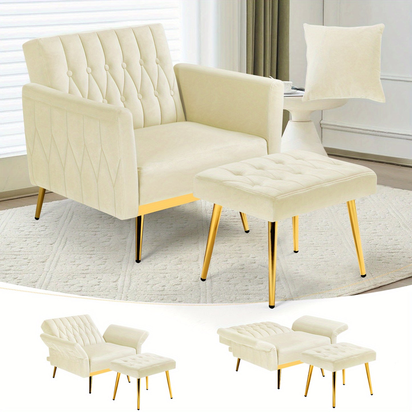 Accent Chair shown in the BEIGE option