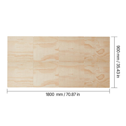 VEVOR Full Size Bunkie Board, 0.4 in Foldable Bed Board Slats with Connection, Wooden Mattress Support for Full/Twin Size Bed, Support Under Mattress Boards, Ready to Use, 8 Piece, Burlywood