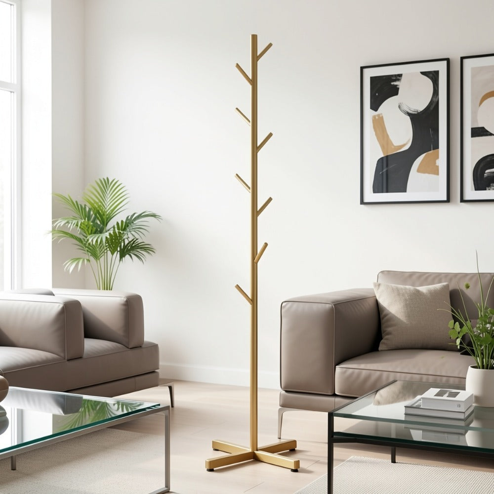 Freestanding Metal Coat Stand Entryway Hat Rack for Coats Hats Bags Umbrellas, Contemporary Upright Garment Hanger Coat Tree for Bedroom Living Room Hallway