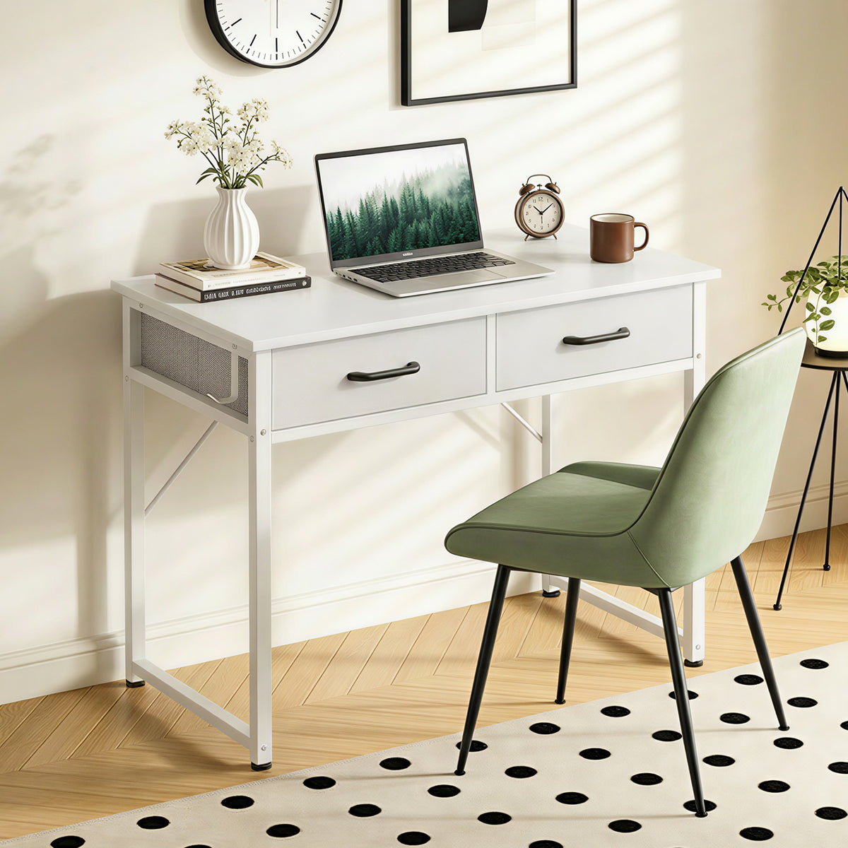 Computer Desk shown in the White, 32 Inches option