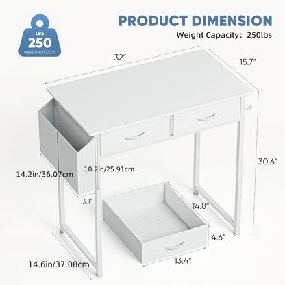32-Inch Makeup Vanity Desk, Lighted Makeup Table for Dressing and Daily Routines detail image