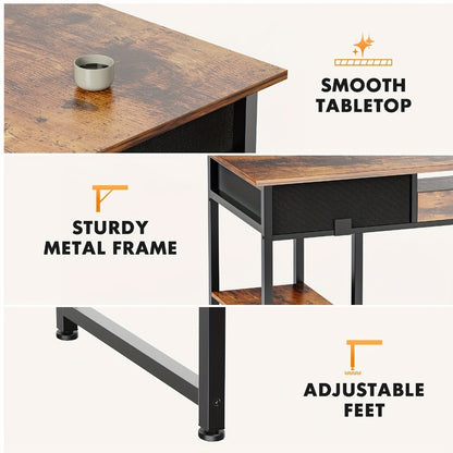 32-Inch Metal Computer Desk, Writing and Study Desk for Work, Display, and Everyday Use detail image - detail view 8