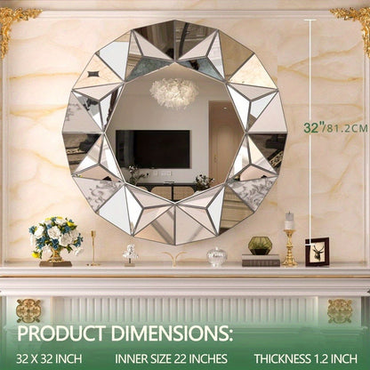 32-Inch Round Bathroom Mirror for Dressing and Daily Routines detail image - detail view 11