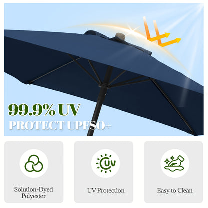 Outdoor Patio Umbrella, Heavy Duty Round Market with 6 Sturdy Ribs, Air Vent & UV Protection, for Garden Deck Backyard Poolside Beach, 7.5ft, No Base Included