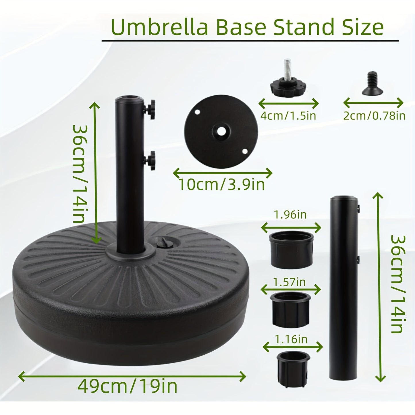 80 Lbs Patio Umbrella Base Heavy HDPE Duty Circular Water And Sand Fillable Umbrella Stand for Yard Garden Poolside-Black for Outdoor Patio Market Table Umbrella 19" Round In Black