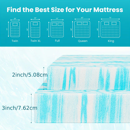 [Gel Infused Memory Foam] Soft Mattress Pads, 3 Inch Thin Gel Infused Bed Toppers For Full Size Bed, Memory Foam Mattress Topper For Sleeper Sofa, RV, Camper
