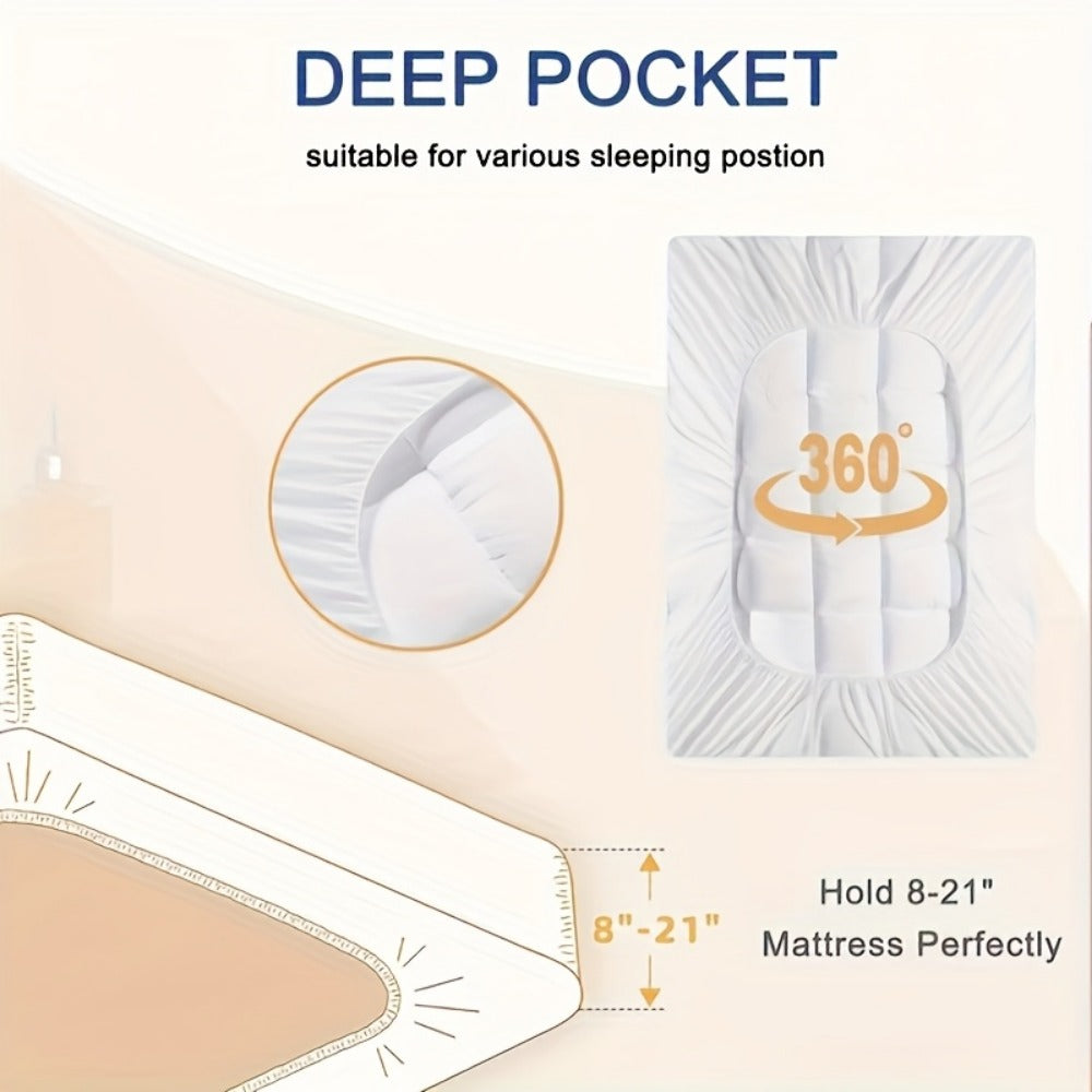 Mattress Topper Plush Down Alternative Pillow Top, Baffle Box Design, Machine Washable, Fits 8-21 Inch Deep Pocket, Twin Full Queen King Cal King, Soft Comfort Layer
