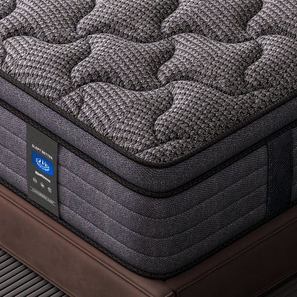 MRH New 10 12 14-Inch Twin Full Queen King Memory Foam Hybrid Mattress with Ergonomic Individual Springs, Breathable Fabric, Lumbar Support, for Side/Back Sleepers/Guest Room/Hotel/Home Bedrooms
