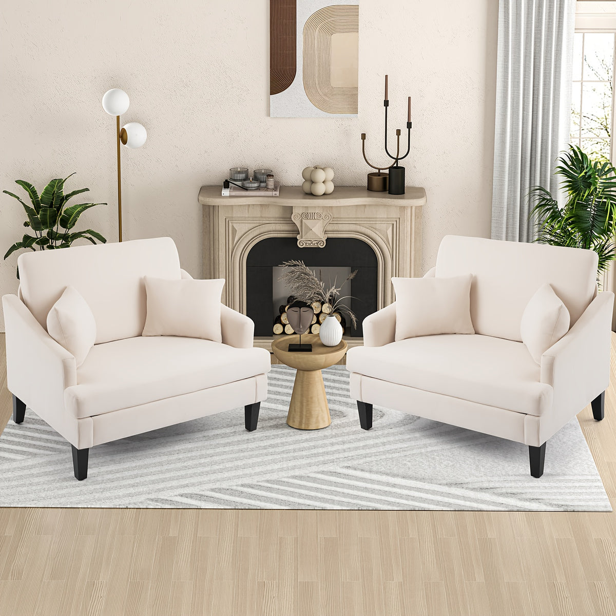 Accent Chair shown in the Beige, Set Of 2 option