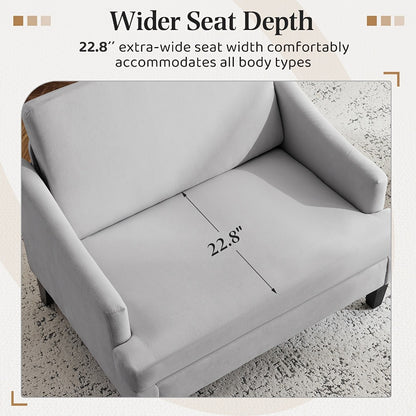 33.5-Inch Oversized Accent Chair with Memory Foam, Bedroom Reading Chair for Living Room detail image - detail view 14