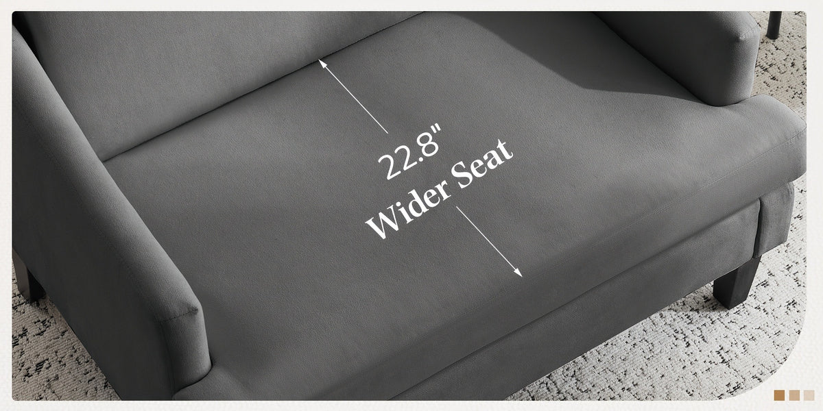 33.5-Inch Oversized Accent Chair with Memory Foam, Bedroom Reading Chair for Living Room detail image - detail view 25