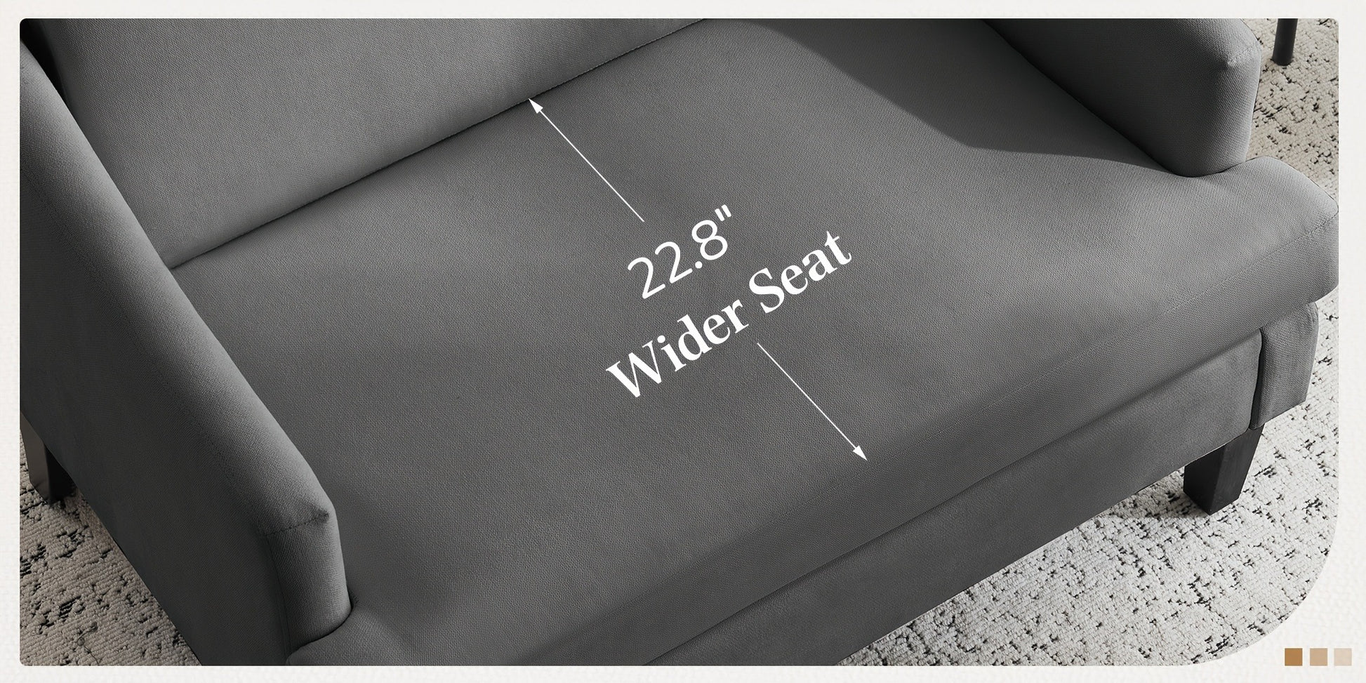 33.5-Inch Oversized Accent Chair with Memory Foam, Bedroom Reading Chair for Living Room detail image - detail view 25