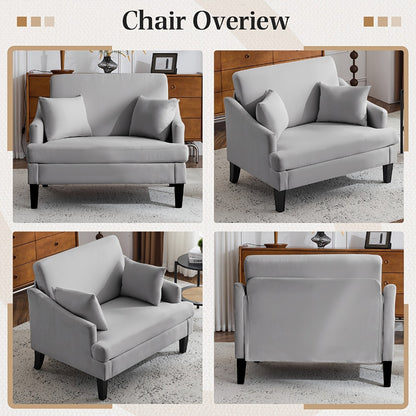 33.5-Inch Oversized Accent Chair with Memory Foam, Bedroom Reading Chair for Living Room detail image - detail view 8