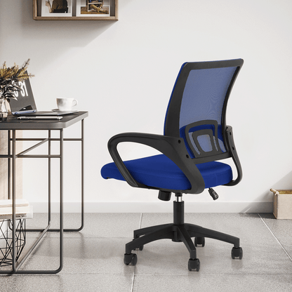 Mesh Office Home Chair, Mid Back Ergonomic Rolling Swivel Chair with Padded Seat and Armrest