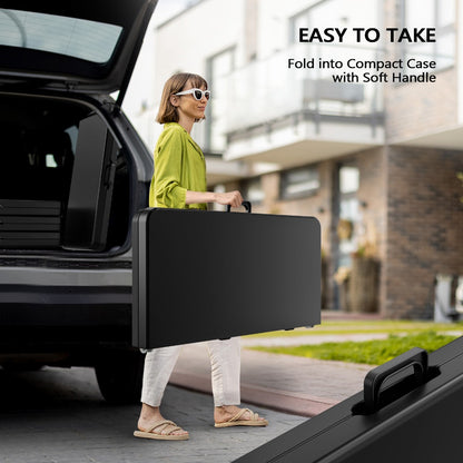 34-Inch Metal Folding Table with Waterproof Protection and Tool-Free Assembly for Kitchen detail image - detail view 16