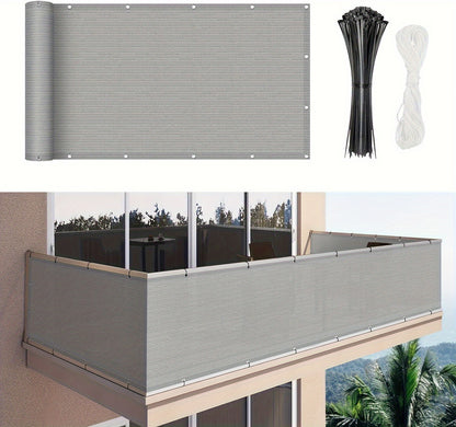 3*16ft, Balcony Privacy Screen Fence Cover Net, Fencing Mesh Shade Net, Windproof Sun Shade, Outdoor Protection Fencing Net, Balcony Mesh Net for Patio, Fence, Backyard, Porch(Black Brown Green Gray Sand White Blue)
