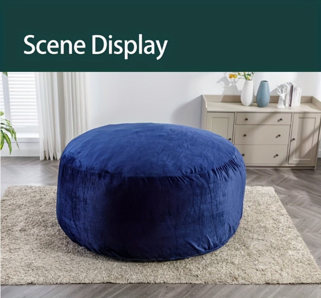 Bean Bag Sofa Chair Set – Includes Bean Bag Chair, U-Shape Pillow, Blanket & 6FT Round Carpet | Large Soft Machine-Washable Beanbag with 50 lb Memory Sponge Fill | Living Room, Bedroom & Gaming Room Relaxation Set