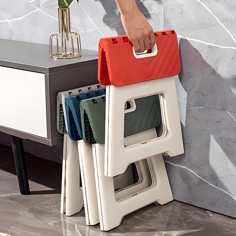 9 Inch Folding Step Stool 300 LB Capacity Non Slip Foot Stool With Handle Plastic Foldable Step Stools For Sala Dormitorio Y Actividades Al Aire LibreStepping Stool For Bathroom Black Small Step Stool