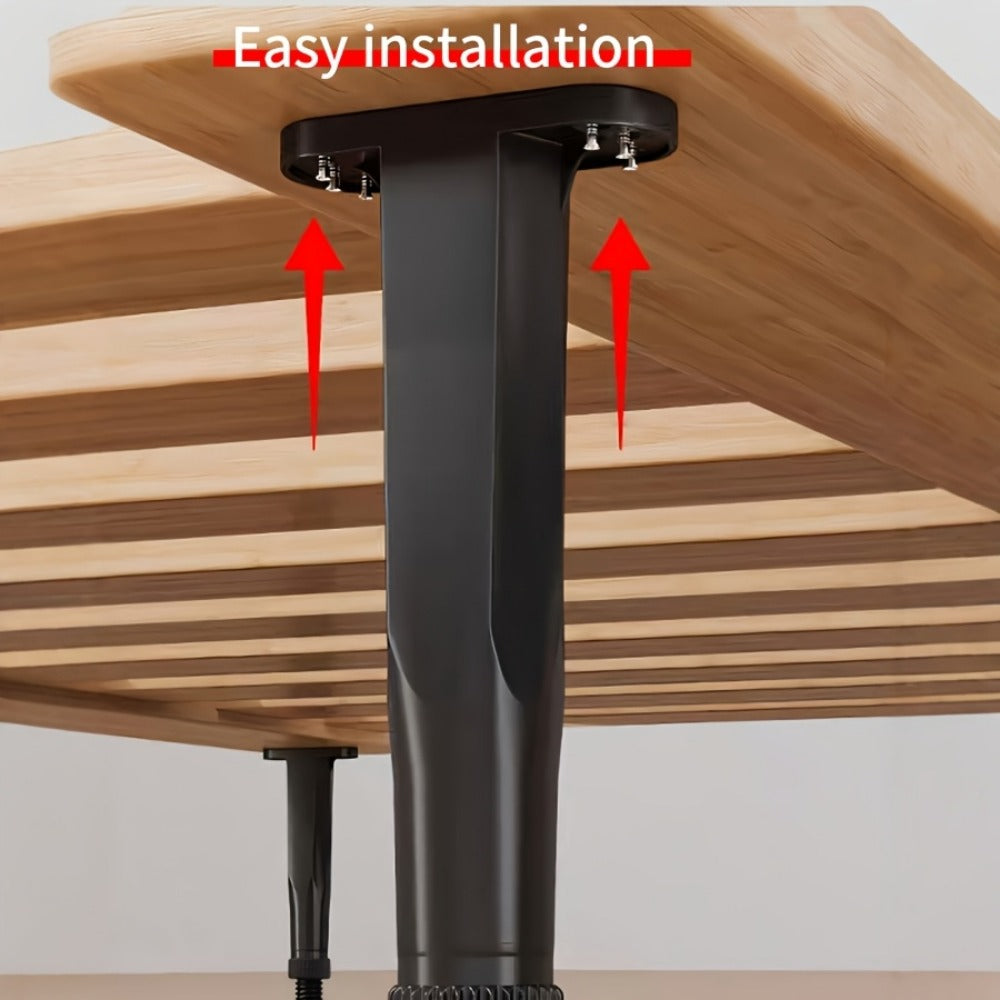 Adjustable Bed Frame Support Legs 4-Pack | Hard Plastic, 7.3–14in Height Range, Universal Fit King Queen Full Twin, Easy No-Tool Install