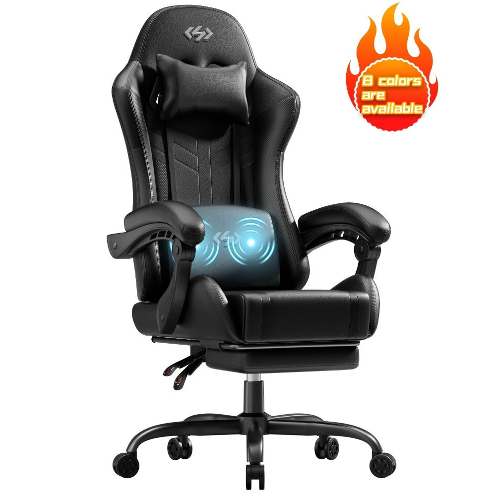 360° Rotating Faux Leather Gaming Chair with Footrest and Lumbar Support detail image - detail view 11