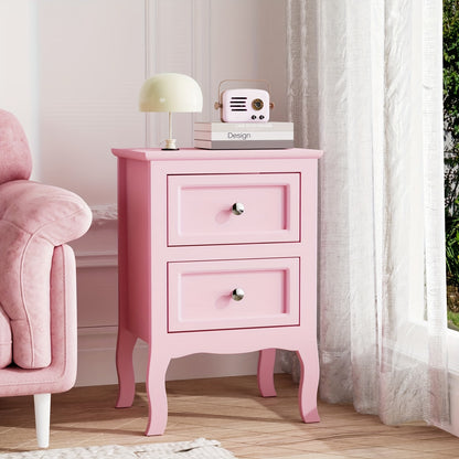 [Nightstand with Drawers] Bonnlo Nightstand for Bedrooms, Small Bed Side Table with Drawers for Small Spaces