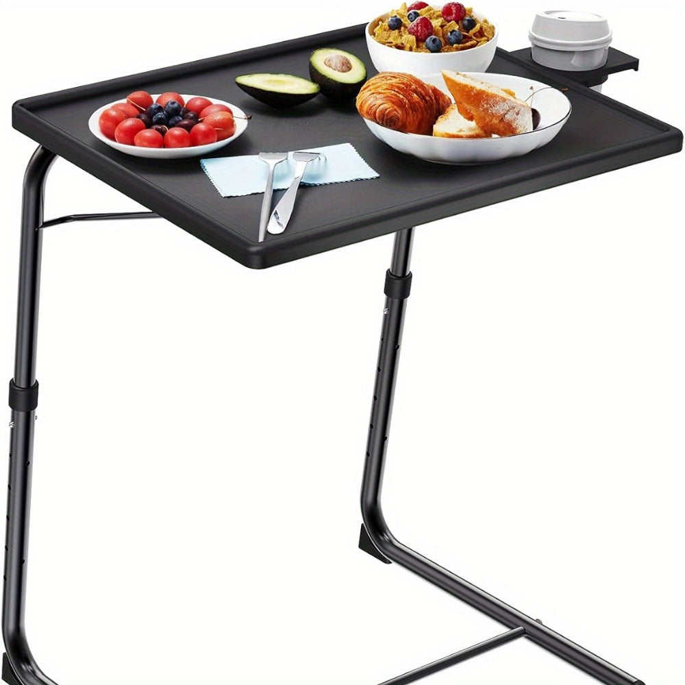 TV Tray Table Set – Adjustable Folding Table with 6 Height Levels & 3 Tilt Angles, 1-Pack or 2-Pack, for Couch, Bed, Dining & Restaurant Use