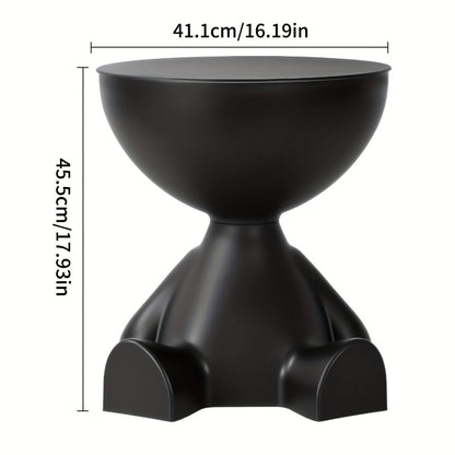 Stackable Bear-Shaped Nightstand with Bookshelf | Multifunctional Plastic Side Table for Bedroom & Living Room Storage – Black & White