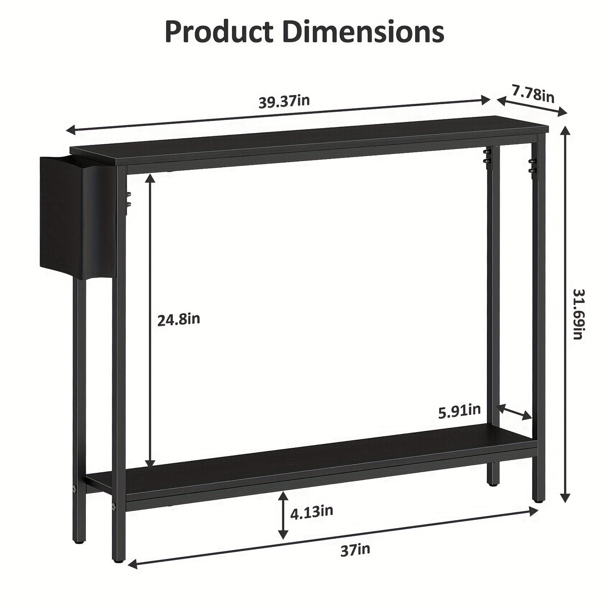 Console Table shown in the Black option