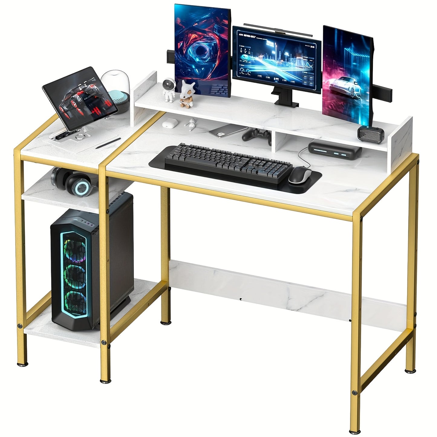 Computer Desk shown in the Marble option