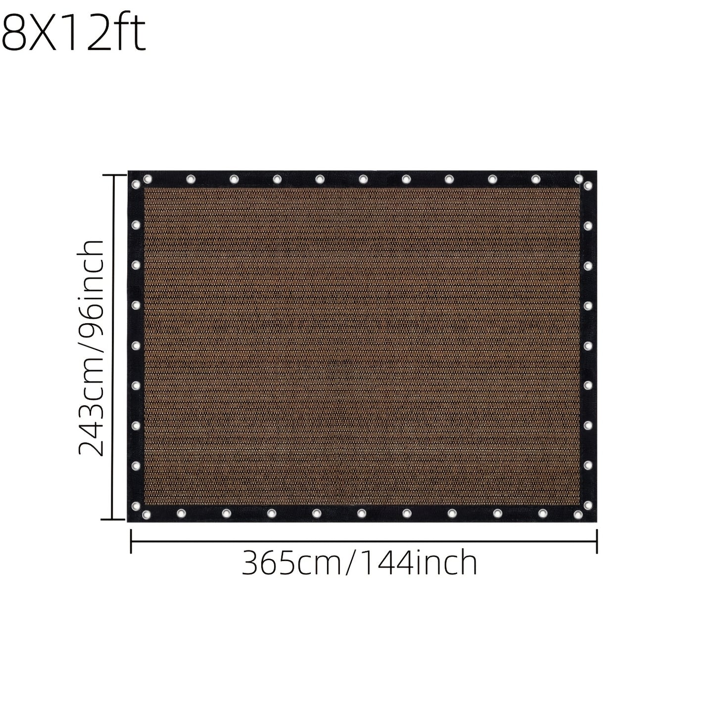 6/8/10/12ft Shade Fabric, Sun Shade Cloth, 90% Shade Net, Shade Screen, Shade Cover, Privacy Screen with Grommets for Patio Garden Pergola Cover Canopy(Brown)