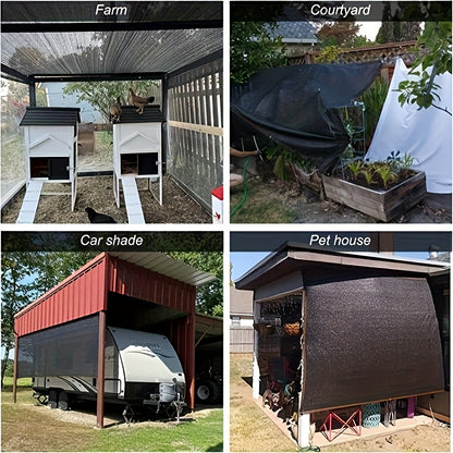 Outdoor Shade Net - Brown/Black, UV Protection, 91-100% Shading Rate, Durable Sun Shade, Ideal for Travel, Picnics, and Pools - Available in Multiple Sizes
