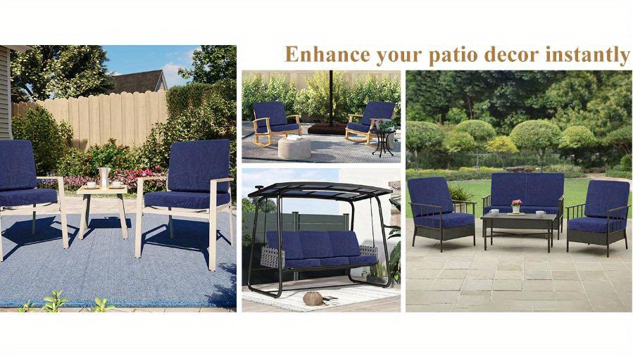 [Waterproof Cushion Covers] Outdoor Patio Cushion Covers Set of 8/10 Waterproof Stretch Seat Cushion Cover for Patio Furniture Outdoor Sofa Cushion Cover Replacement Couch Slipcovers Chair Seat Cover