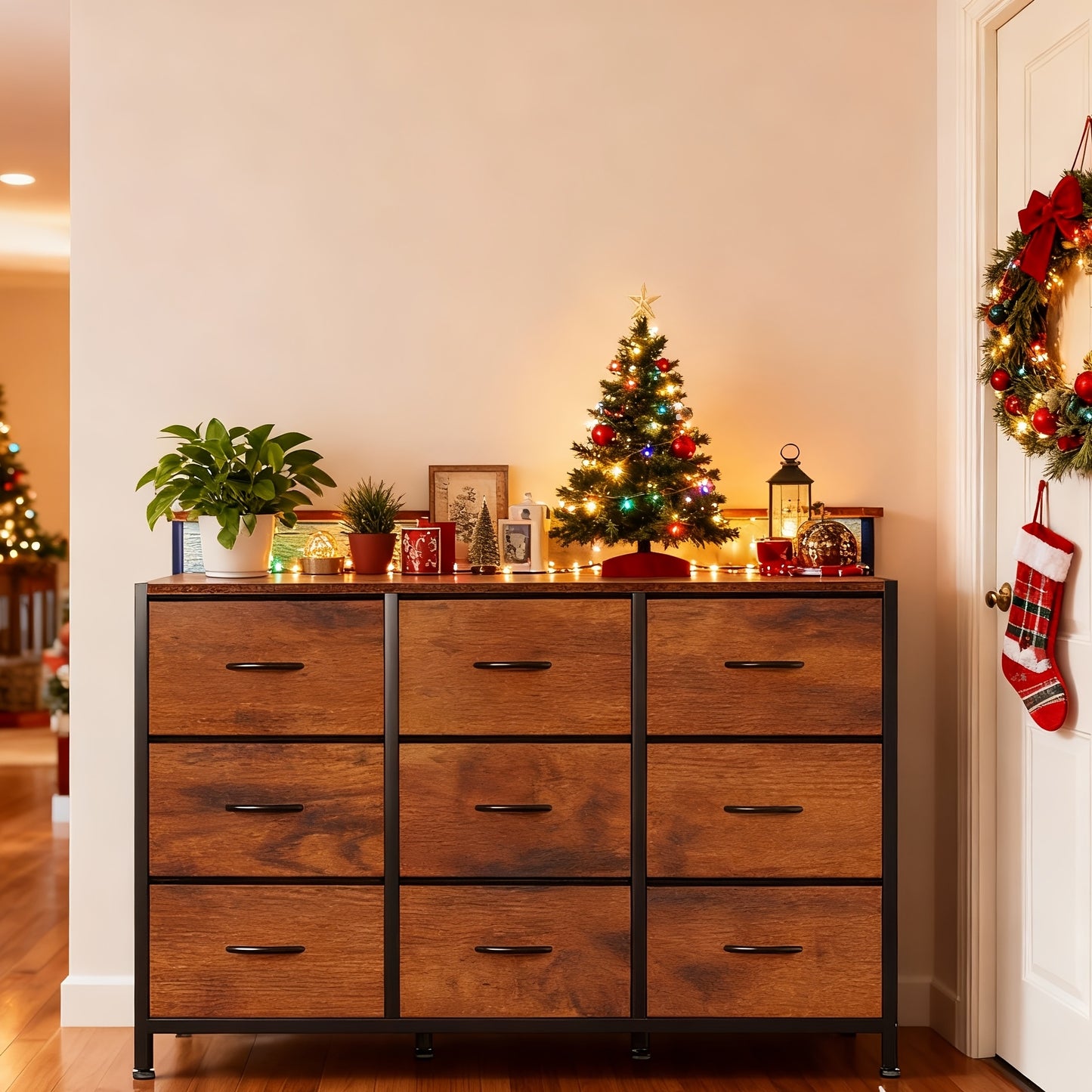 5/7/9 Drawer Cabinet, Wide Dresser with Fabric Bins And Drawer Organizer Spacious Storage Chest for Hallway