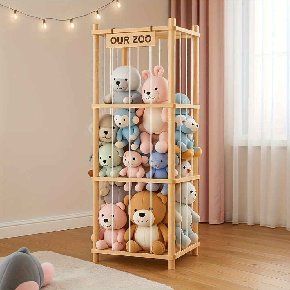 Spacious Doll Storage Shelf, Wooden Organizer, Easy Assembly, Space-Efficient, Elegant And Easy, Ideal for Game Rooms, Bedrooms, And Living Areas