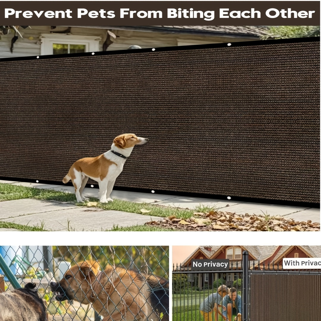 6X50ft Fence Privacy Screen, Heavy Duty Privacy Fence Screen, Outdoor Shade Cloth Mesh Barrier, Cable Zip Ties Included, Brown